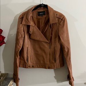 Mid length Brown Leather Jacket